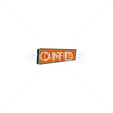Vintage Hand drawn camping sign, travel badge - campfire. Old retro style Stock Illustration