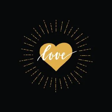 Vintage hand drawn design for Valentines Day with heart and sunburst Illustration