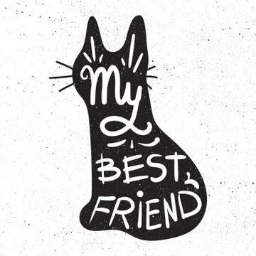 Vintage hand drawn lettering in pet Stock Illustration