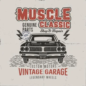 Muscle Car Illustrations ~ Stock Muscle Car Vectors