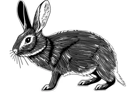 Vintage Hand-Drawn Rabbit Vector Illustration: Sketch of a Hare in Retro Style. Stock Illustration