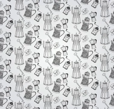 Vintage Hand Drawn Seamless Pattern Stock Illustration