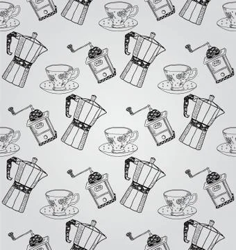 Vintage Hand Drawn Seamless Pattern Stock Illustration