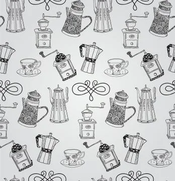 Vintage Hand Drawn Seamless Pattern Stock Illustration