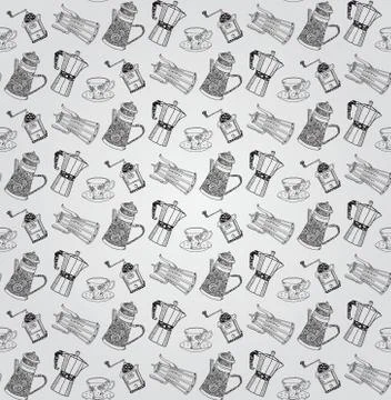 Vintage Hand Drawn Seamless Pattern Stock Illustration
