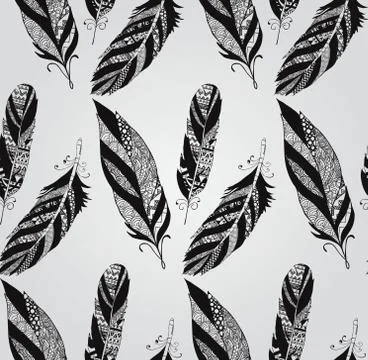 Vintage Hand Drawn Seamless Pattern Stock Illustration