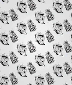 Vintage Hand Drawn Seamless Pattern Stock Illustration