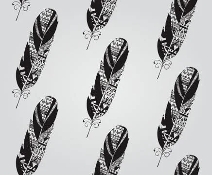 Vintage Hand Drawn Seamless Pattern Stock Illustration