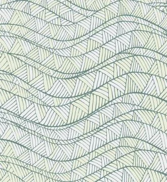 Vintage Hand-drawn Vector Pattern with Wave, Line and Triangle Stock Illustration