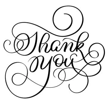 Vintage Hand drawn Vector text Thank you on white background. Calligraphy 스톡 일러스트