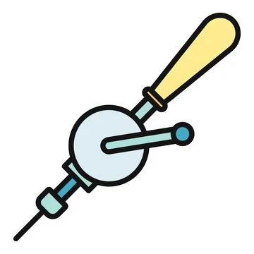 Vintage hand drill icon creating holes for carpentry tasks Ilustración de archivo