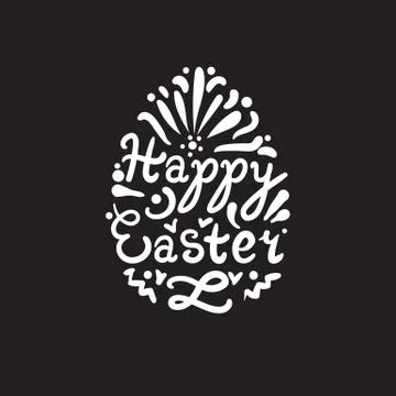 Vintage Happy Easter lettering Stock Illustration