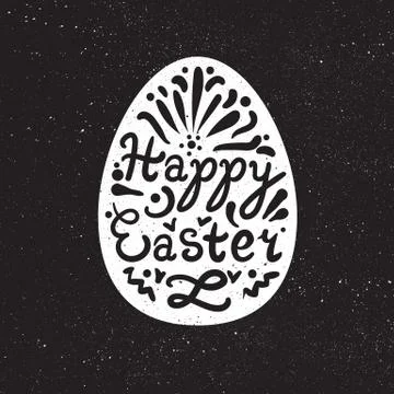 Vintage Happy Easter lettering Stock Illustration