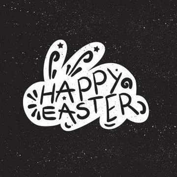 Vintage Happy Easter lettering 스톡 일러스트
