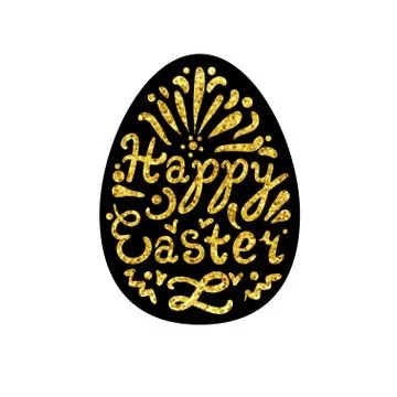 Vintage Happy Easter lettering 스톡 일러스트
