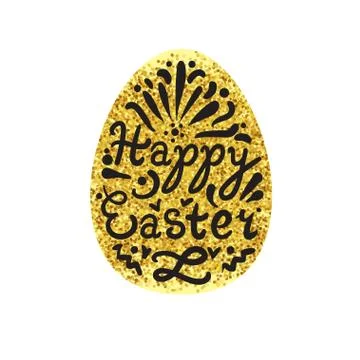 Vintage Happy Easter lettering Stock Illustration