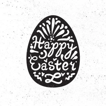 Vintage Happy Easter lettering Stock Illustration