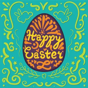Vintage Happy Easter lettering Illustrazione stock