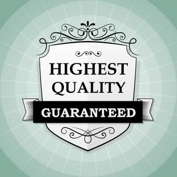 Vintage highest quality vector label isolated from background. Layered. Stockillustratie