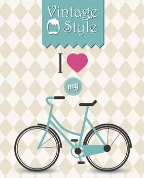 Vintage hipster bicycle background, vector illustration Stock Illustration