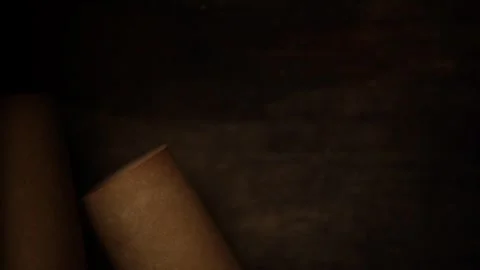 Vintage Historical Documents Being Picked Up in Close-Up Stock Footage 282443254