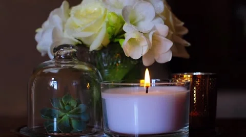 Vintage home decor on an a table Stock Footage 48138852