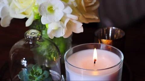 Vintage home decor on an a table Stock Footage 48139795