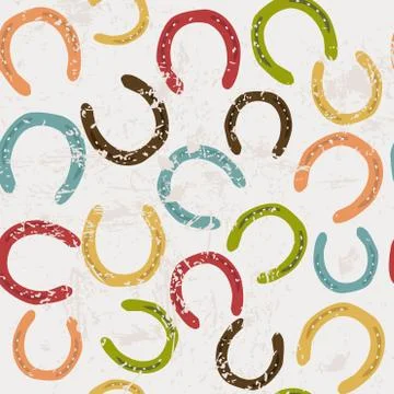 Vintage horseshoes seamless pattern Stock Illustration
