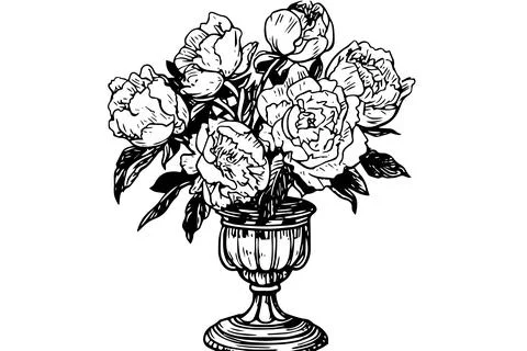 Vintage Hydrangea Vector Sketch: Hand-drawn Floral Illustration with Botanical Stock Illustration