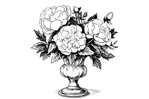 Vintage Hydrangea Vector Sketch: Hand-drawn Floral Illustration with Botanical Stock Illustration