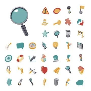 Vintage icons set for user interface Stock Illustration