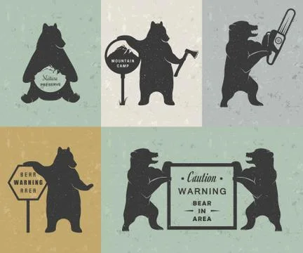 Vintage Illustration of Bear Stock Illustration