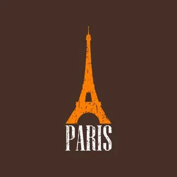 Vintage illustration with Eiffel tower Illustrazione stock