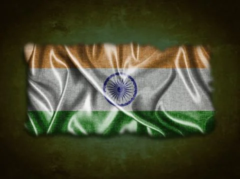 Vintage india flag. Stock Illustration