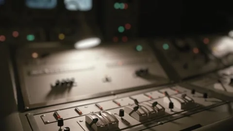 Vintage industrial control panel with levers Stock Footage 321826659