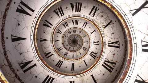Vintage infinite spiral clock. Looping seamless 3d animation Stock Footage 318408837