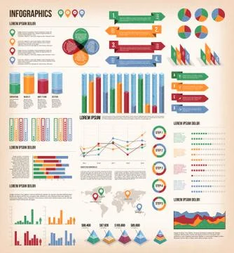 Vintage Infographic Elements Stock Illustration