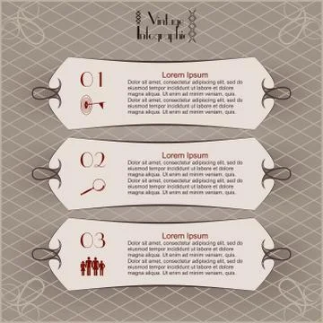 Vintage infographic vector image long Stock Illustration
