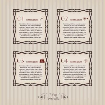 Vintage infographic vector image square Stock Illustration