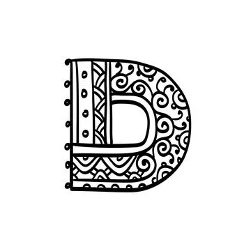 Vintage initial letter D. Stock Illustration