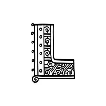 Vintage initial letter L. Illustrazione stock