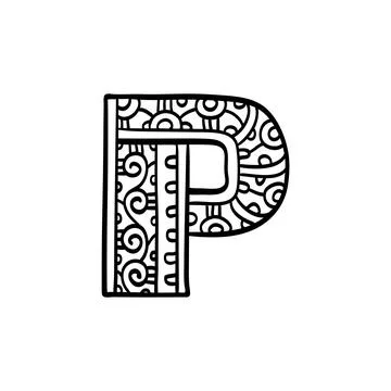 Vintage initial letter P. Stock Illustration