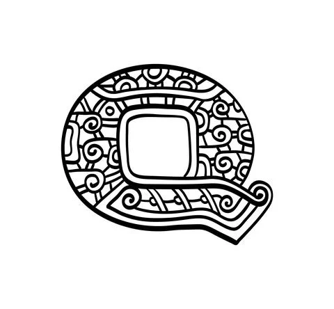 Vintage initial letter Q. Illustrazione stock