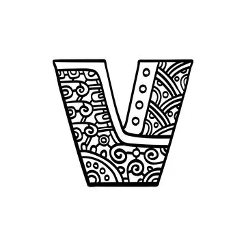Vintage initial letter V. Stock Illustration
