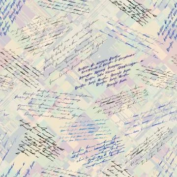 Vintage inscriptions pattern. Seamless background. Vector image. Illustrazione stock