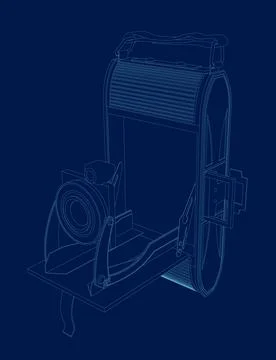 Vintage - Instant Camera contour. Vector illustration Stock Illustration
