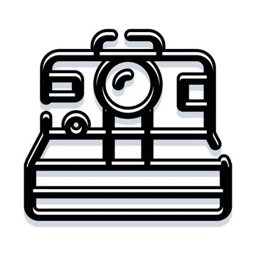 Vintage instant camera creating instant memories icon 스톡 일러스트
