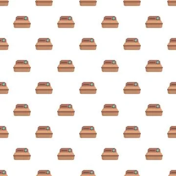 Vintage instant camera seamless pattern on white background Stockillustratie