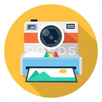 Vintage Instant Photo Camera Stock Illustration