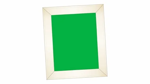 Vintage instant photo frames with green screen on white background. 4K 스톡 동영상 342781817